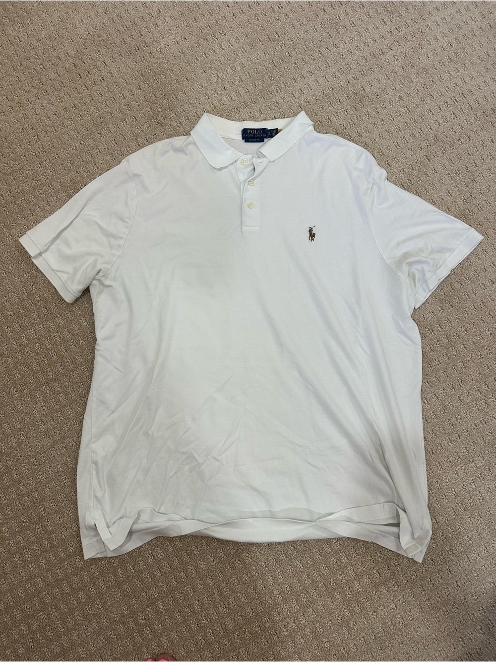 Polo by Ralph Lauren White Classic Cotton Polo Shirt xl